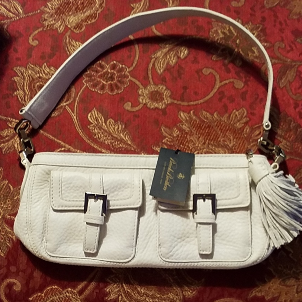 Brooks Brothers White Leather Pocketbook NWT